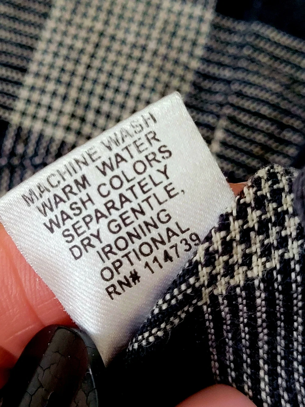 FLAX Oversized Linen Vest Black Taupe Plaid Medium - Picture 8 of 9